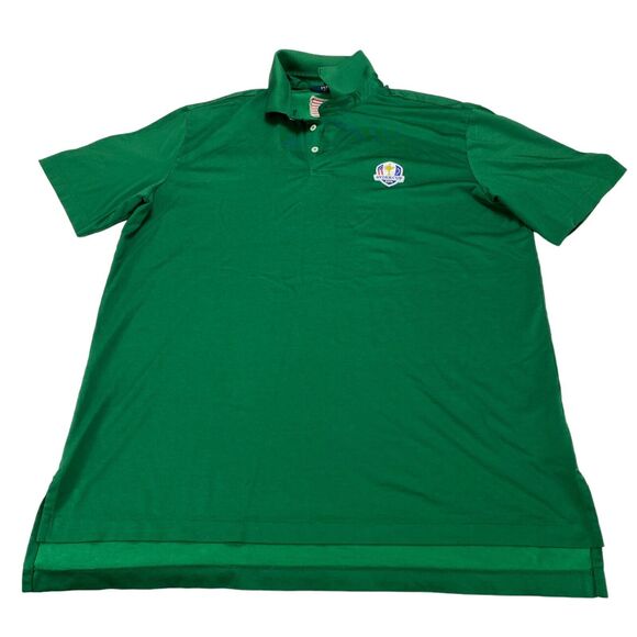 Polo Ralph Lauren Polo Shirt Men's Large Green Golf Performance Ryder Cup 2016 - Picture 15 of 16